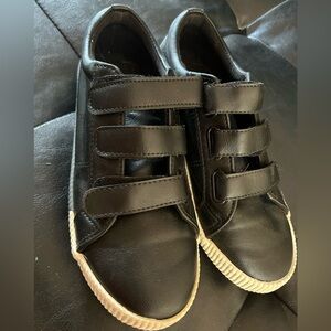 Kids Black Velcro Sneakers